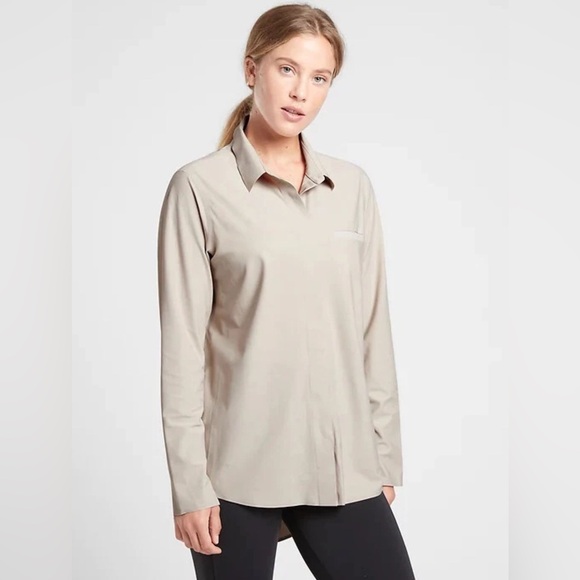 Athleta Urbanite Top Beige Long Sleeve Size S - Picture 1 of 10